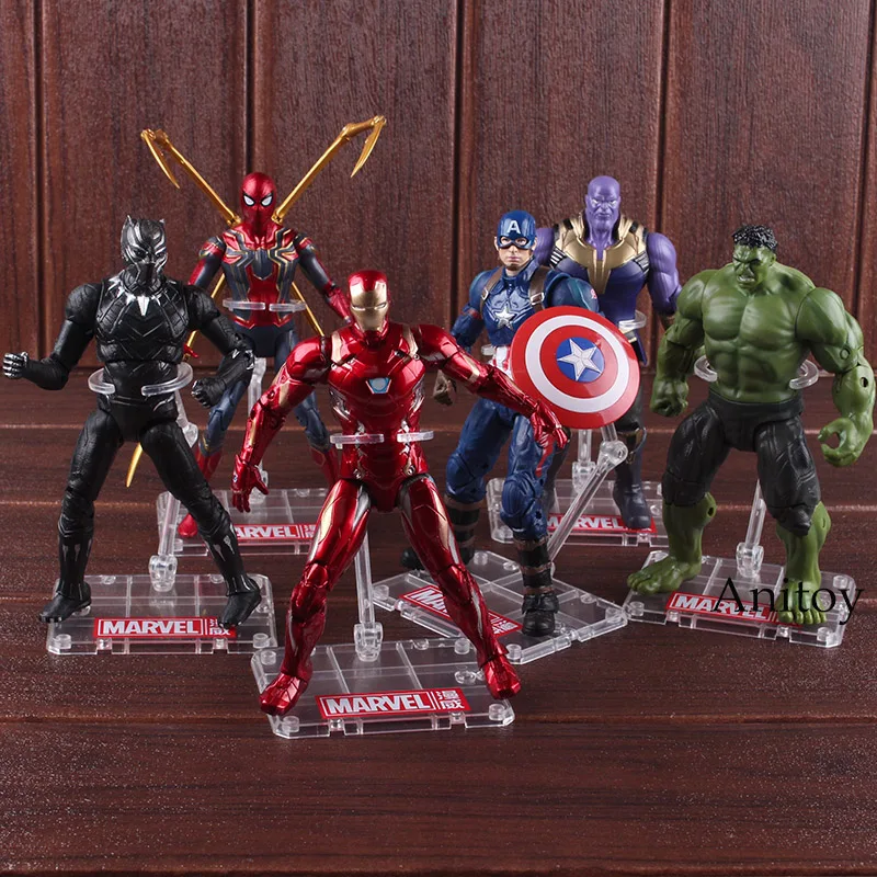 Marvel Avengers Toys Hero Thanos Spiderman Hulk Iron Man Captain America Black Panther Action Figure PVC Collectible Model Toy Marvel Avengers Toys Hero Thanos Spiderman Hulk Iron Man Captain America Black Panther Action Figure PVC Collectible Model Toy