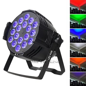 

18pcs 18w led lamp beads 18x18W led Par lights RGBW 4in1 flat par led dmx512 disco lights professional stage dj equipment