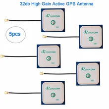 5 шт. 32 дБ с высоким коэффициентом усиления gps Встроенная керамическая активная антенна IPEX 1575,42 МГц RHCP 25x25x2 мм RCmall FZ1546