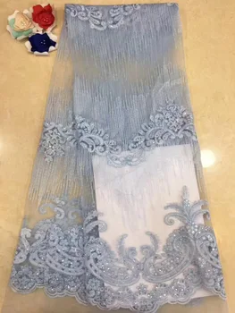 

2019 Latest French Nigerian Laces Fabrics High Quality Tulle African Laces Fabric Wedding African French Tulle Lace