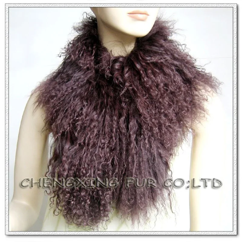 

CX-S-88 Women Winter Fashion Design Genuine Mongolian Lamb Fur Warmer Scarf New Product For 2016