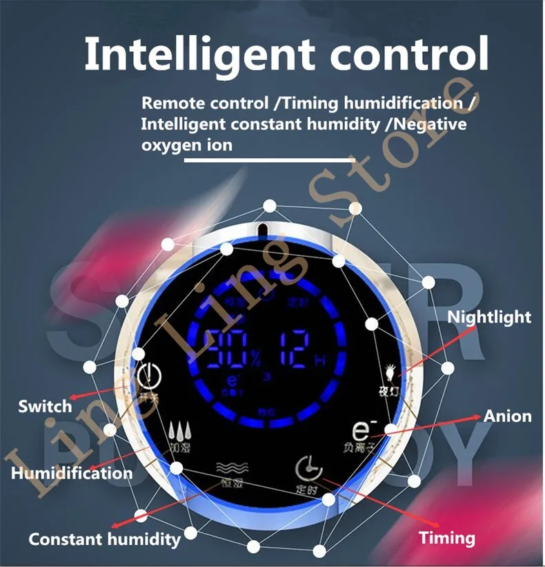220 В ультра бесшумный бытовой умный увлажнитель воздуха ароматерапия диффузор напольного типа с пультом дистанционного управления анион гигростат