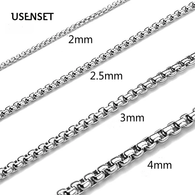 Stainless Steel Stainless Steel Chain Necklace for DIY Jewelry - 2mm to 4mm Sizes - Women and Men's Necklaces and Pendants - Fashion Accessories