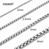 2-4MM corde chaîne boîte collier 304 acier inoxydable chaînes colliers pendentif bijoux à bricoler soi-même ne jamais frotter usure quotidienne USENSET ► Photo 1/6