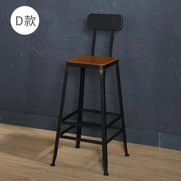 Столы и стулья Американский Ретро барные стулья современный минималистичный настенный высокий стул чайный магазин Кофейня Бар Досуг комбинация - Цвет: style4