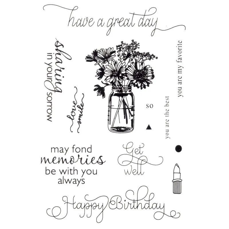 

Happy birthday have a greal day Scrapbook DIY photo cards account rubber stamp clear stamp transparent stamp Handmade card stamp