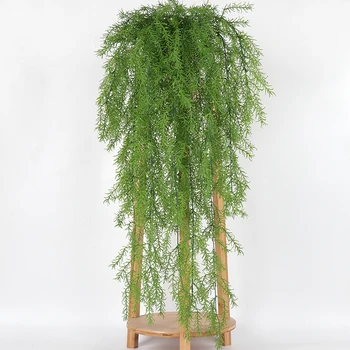 

105CM Real Touch Artificial Wall Hanging Plant Pine Needles Home Decoration Balcony Decorattion Flower Basket
