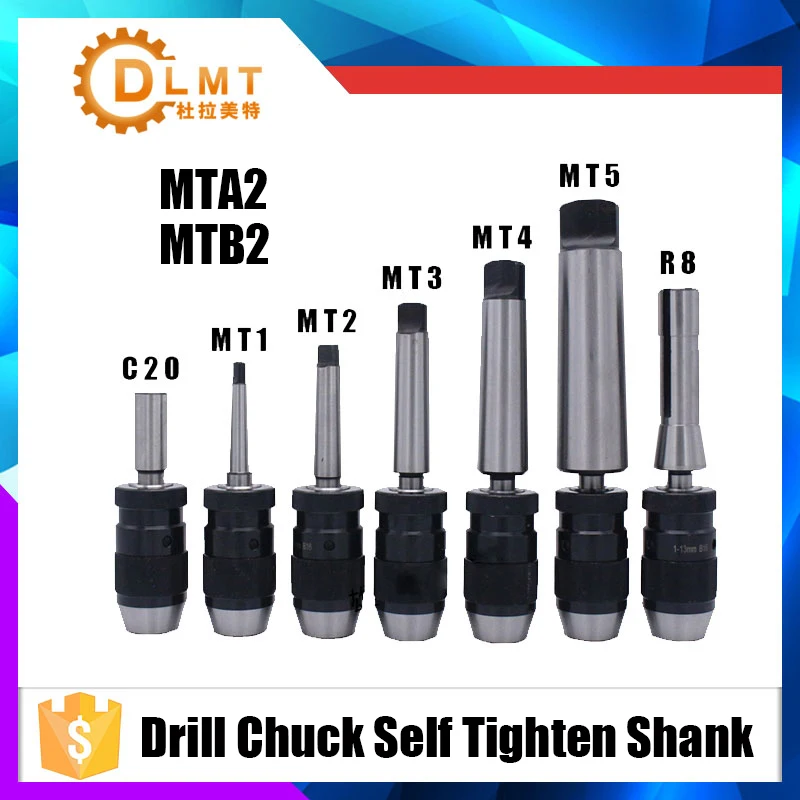 Автоматическая блокировка патрона 5/" 1/2" 1-16 мм B16 B18 и конический стержень MT2 1-13 3-16 обрабатывающий центр сверлильный станок