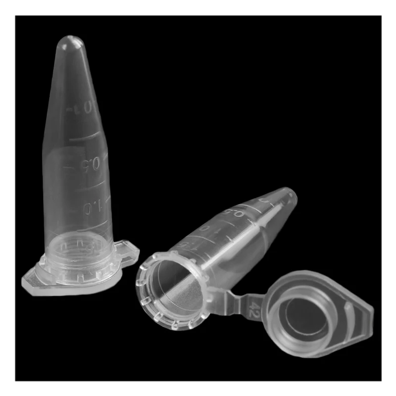 500 Pcs Laboratory Clear White Mark Printed Plastic Centrifuge Tube 1.5ml