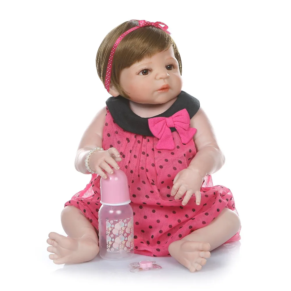 NPK 56 см bebe кукла для новорожденных, для девочек мизинец Сладкая Виктория полное тело силиконовая Ванна игрушка ручная детальная paiting обучающая игрушка