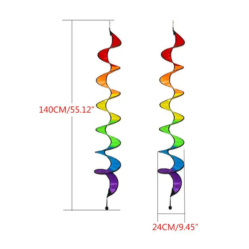 Наружная подвесная Радужная вращающаяся Вертикальная красочная ветряная мельница для детского сада декоративная струна Pinwheel праздничные раскладные материалы