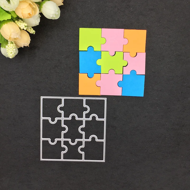 

Letmefun Puzzle Die Metal Cutting Dies Stencil for DIY Scrapbooking album Decorative Embossing Craft Cut Paper Card Tool 81x70mm