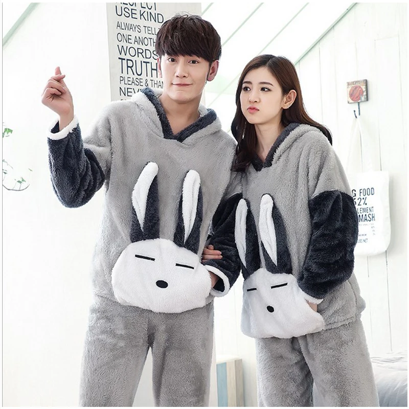 New Winter Warm Men Pijama hombre Pajamas Men Pyjama homme pyjamas Women Couples Cartoon Pajamas