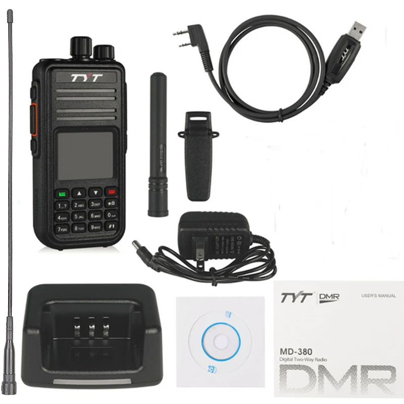 TYT MD 380 Walkie Talkie Digital UHF 400 480MHz 5W Mobile DMR LCD совместимый с Motoorola двухсторонняя радиосвязь