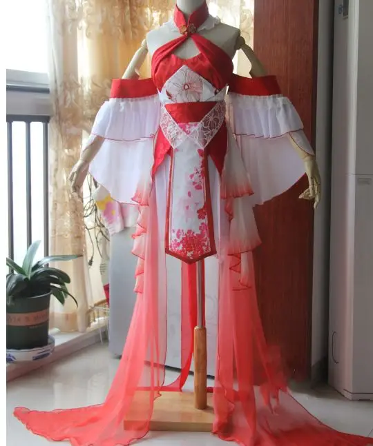 

2 Designs Jin Li Chao Red Koi Personification Cosplay Hanfu Female Lolita Costume Cos Red Koi Fish Digital Print Dance Costume
