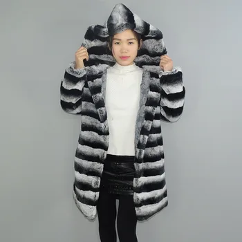 

Real fur 2019 new models Fashion collocation chinchilla LEXUS Rex Fur coat Woman 8