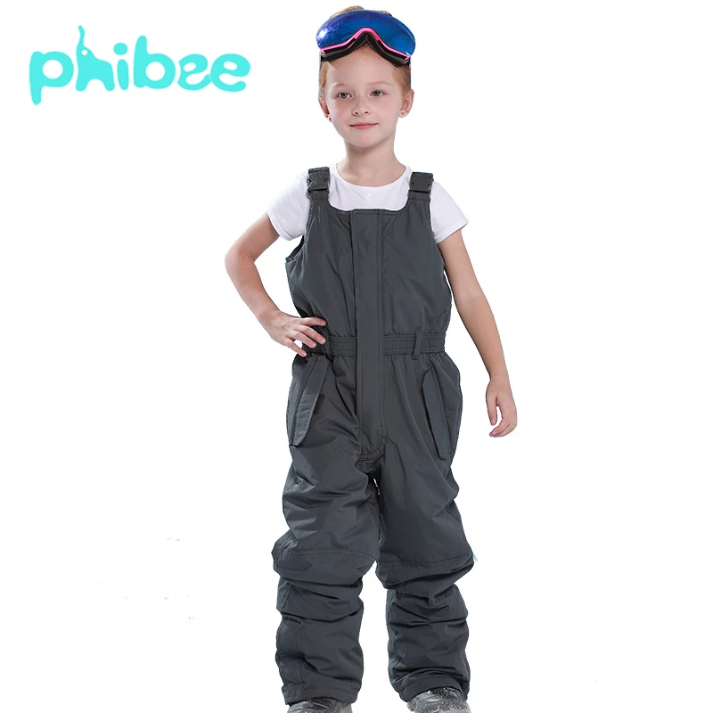 Phibee комбинезоны для мальчиков девочек лыжные брюки детская одежда теплые водонепроницаемые длинные ветрозащитные брюки карго