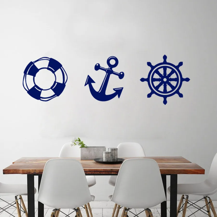 Nautical Ship Wheel Wall Decal Sticker Art Decor Living Room Vinyl Carving Wall Decal Sticker