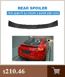 Углеродного волокна передний бампер спойлер для Audi TT 8J MK2 купе 2-двери 2008-2009 ГОЛОВА бампера