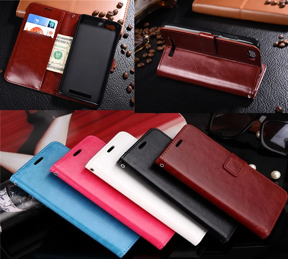 

Luxury Flip Wallet PU Leather Case For Highscreen Power Ice Max Highscreen Tasty Highscreen Power Five Pro With Stand Holder
