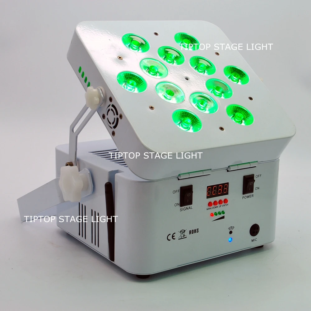  Freeshipping 8 Pack Android System SmartPhone App Control battery&wireless 12x18W RGBWA UV 6in1 Wir