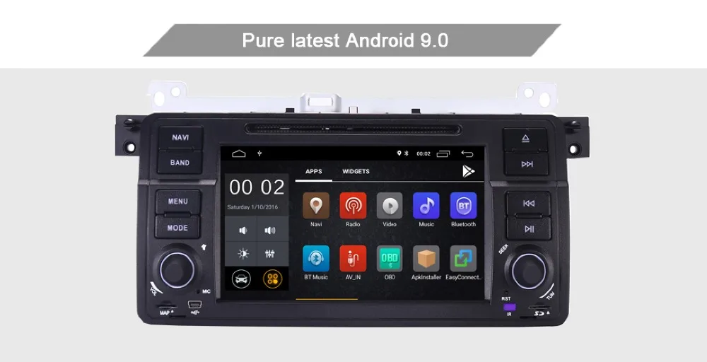 Cheap HOT ! HD touch screen 1 din 7 inch Android 9.0 car dvd player for BMW E46 M3 With Wifi 3G GPS Bluetooth Radio RDS Steering wheel 2