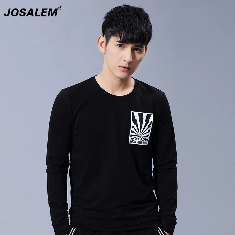 JOSALEM Plus Size Men Print Sweatshirt 2017 Fashion New