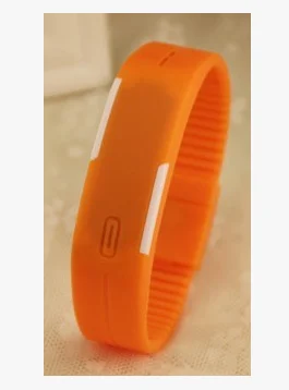 Обновленный Раздел Водонепроницаемый светодиодный браслет Детские Женские часы мужские цифровые наручные часы спортивные ударные модные часы - Цвет: orange