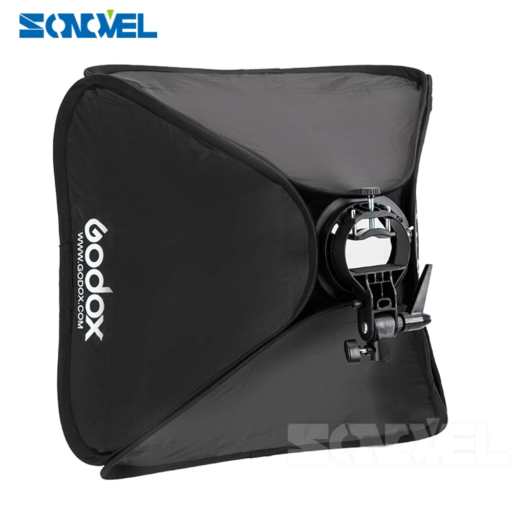 Godox 50x50 см 2"* 20" вспышки Softbox диффузор комплект+ сетка с ячейками в виде сот+ S-type Кронштейн держатель Bowens для вспышки