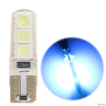 12V Ice blue T10 W5W Silica Gel 5050 6SMD Car Lights LED  Light Light Source 1PC