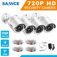 SANNCE AHD 720 P 4 шт. 1200TVL Пуля CCTV камера люкс 1.0MP водостойкая ИК-камера ночного видения для системы наблюдения комплект быть