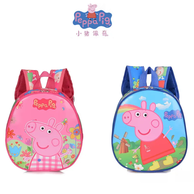 

2019 Peppa Pig Toy Cartoon Character Action Figure Backpack High Quality Material Cloth Cartoon Bag School Bag Children's Gift