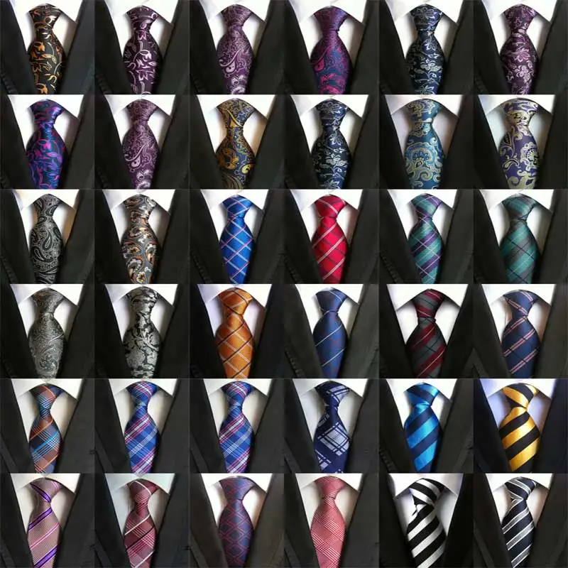 Лот(набор 5 шт.) шелковые галстуки для мужчин различные Пейсли полосы горошек Цветочные жаккардовые тканые галстуки для свадьбы бизнес