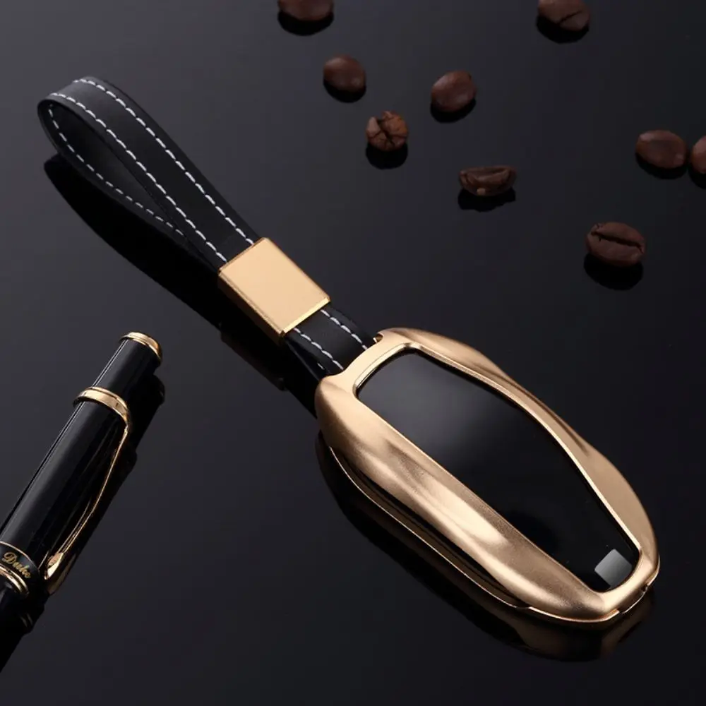 

ATOBABI Hollow Aluminum Alloy Car Smart Key Cover Cases Fob Frame Shell Holder For Tesla S Tesla Model S Keys Car Accessories