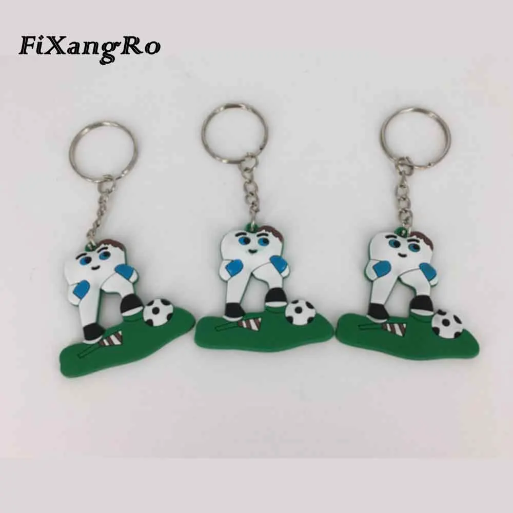 

10 Pcs Teeth Football Keychain Dentist Decoration Tooth Model Shape Dental Clinic Gift Dental Accessories