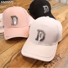 SMTZZJ Роскошные модные милые белые женские летние бейсболки с буквенным принтом и стразами в стиле хип-хоп, уличная одежда для девочек, шапки