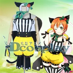 Полный набор Lovelive Аниме Косплэй костюм Hoshizora Rin горничной кошка форма Косплэй костюм японский костюм на Хэллоуин