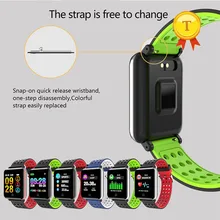 Цветной экран монитор артериального давления полностью металлический стальной умный Браслет динамический пульсометр поддержка уведомления OTA Upgrad