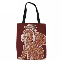 Тату Художественная печать на холсте женские сумки для покупок экологический многоразовый складной Coth сумка женская Tote Хлопковая Сумка-тоут