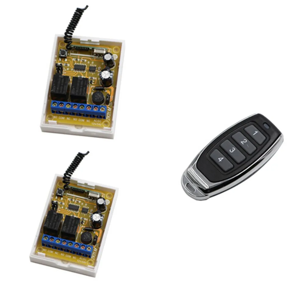 

DC 12V 24V RF Wireless Remote Control Switch System 2 piece Receivers Board With Transmitter for Appliances Gate Garage Door