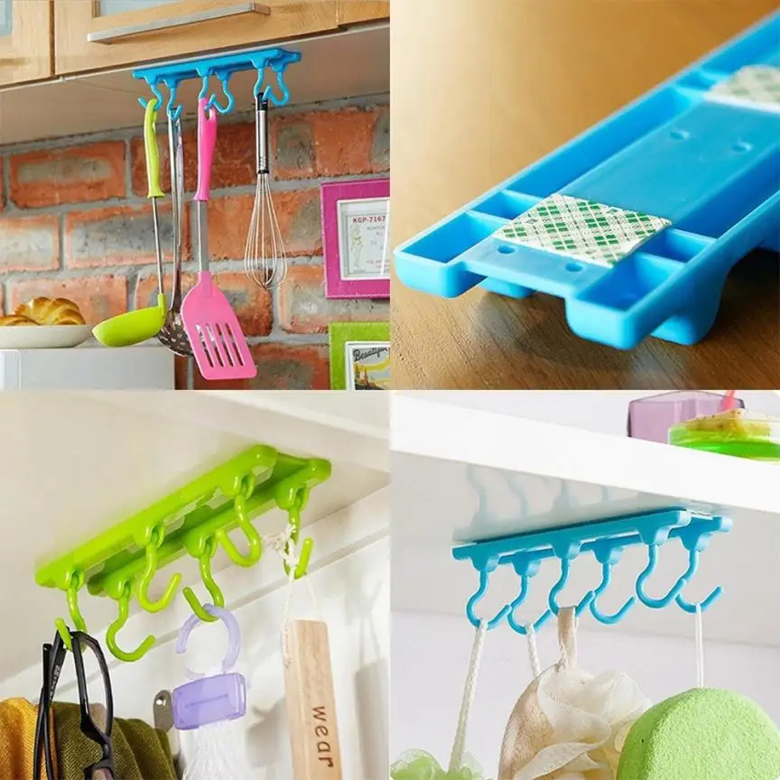 Kitchen Utensils Rack Holder Ceiling Wall Hanging Rod Storage