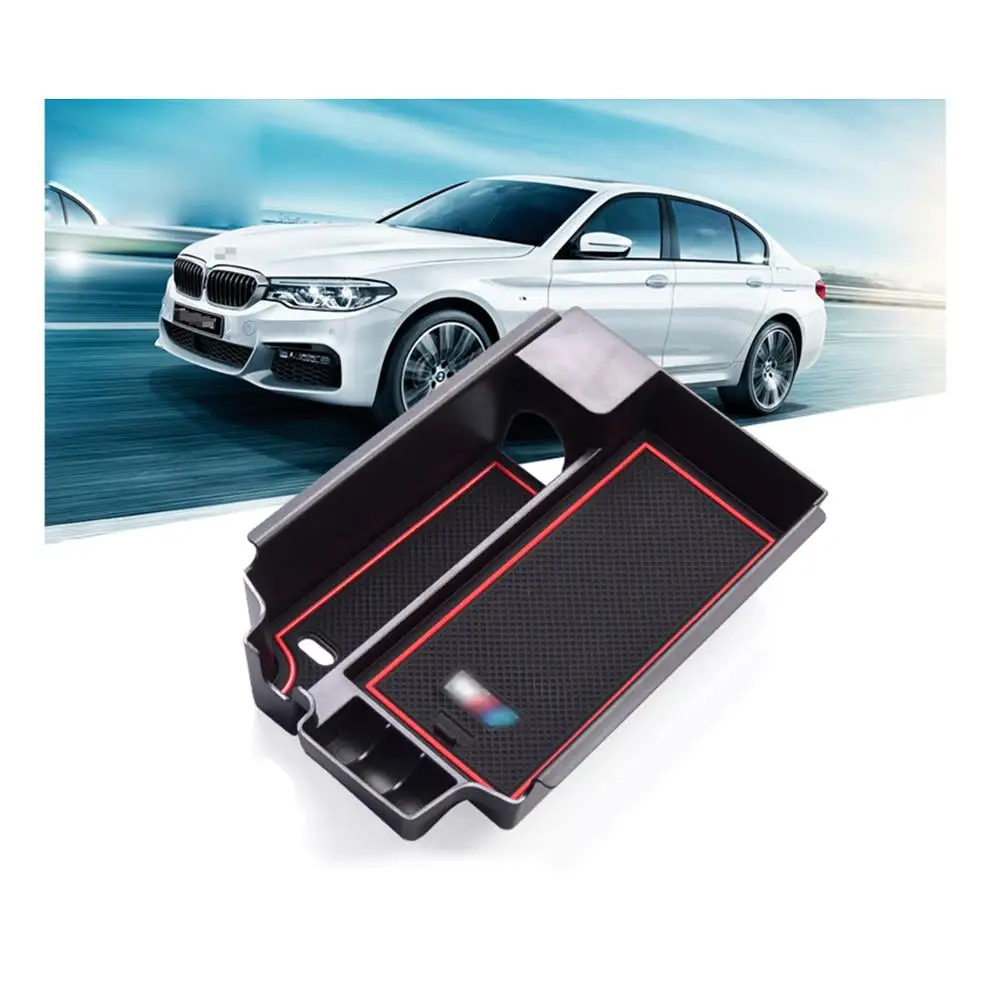

RUIYA armrest box storage for BMW 5Series G30 G31 stowing tidying car organizer anti-slip rubber accessories,car interior