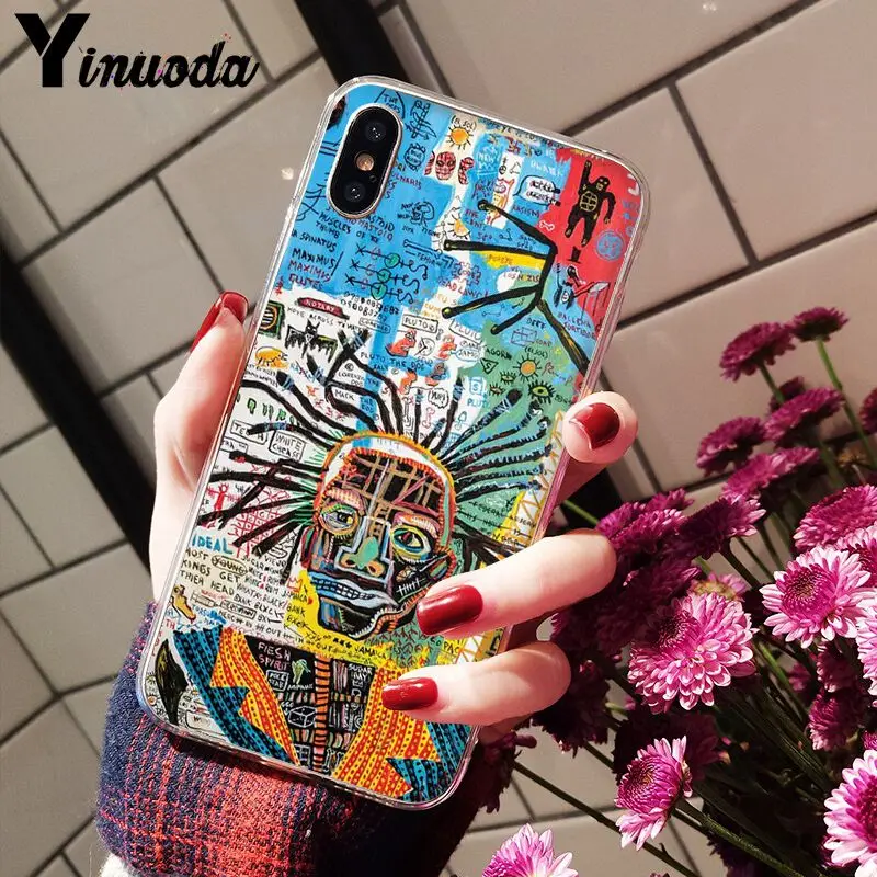 Yinuoda Jean Michel Basquiat Art Graffiti Smart Cover прозрачный мягкий чехол для телефона для iPhone 8 7 6 6S Plus X XS MAX 5 5S SE XR