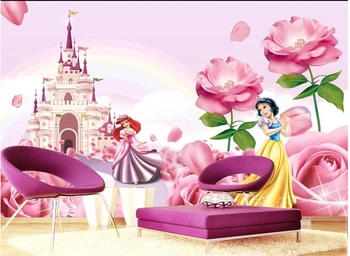

Custom 3D murals, Princess of the dream castle, living room sofa TV wall children bedroom wall paper