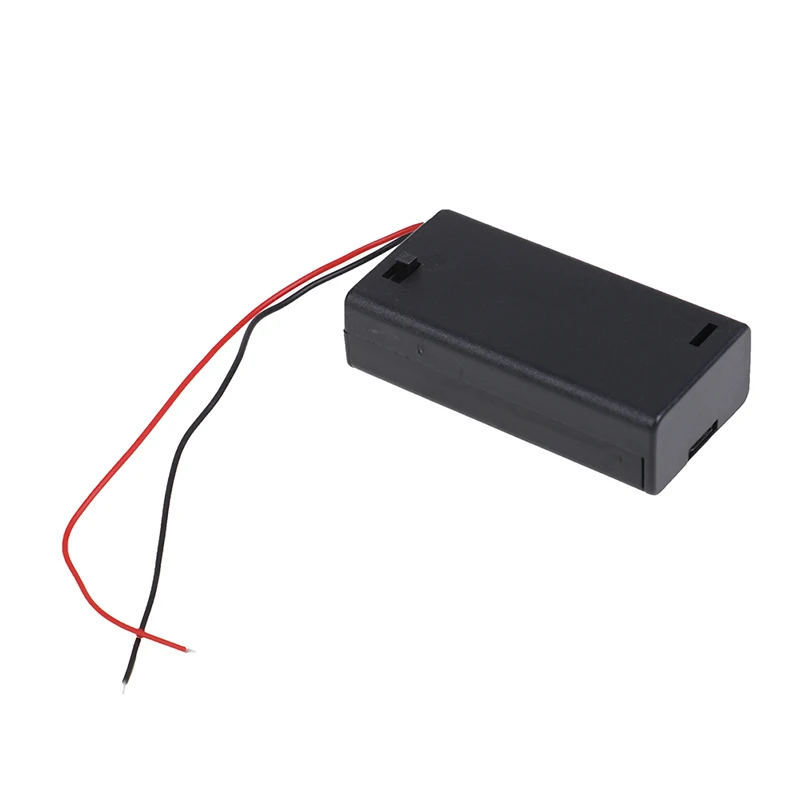 

New AA 3V Black Battery Holder Connector Storage Case Box ON/OFF Switch With Lead Wire Light Weight