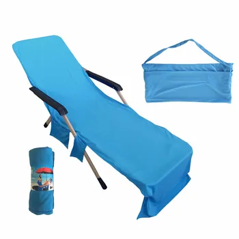 

Microfiber Beach Lounge Chair Cover Portable Summer Holiday Cool Bed Garden Beach Towels Lounger Chair Cover With Large Pocket