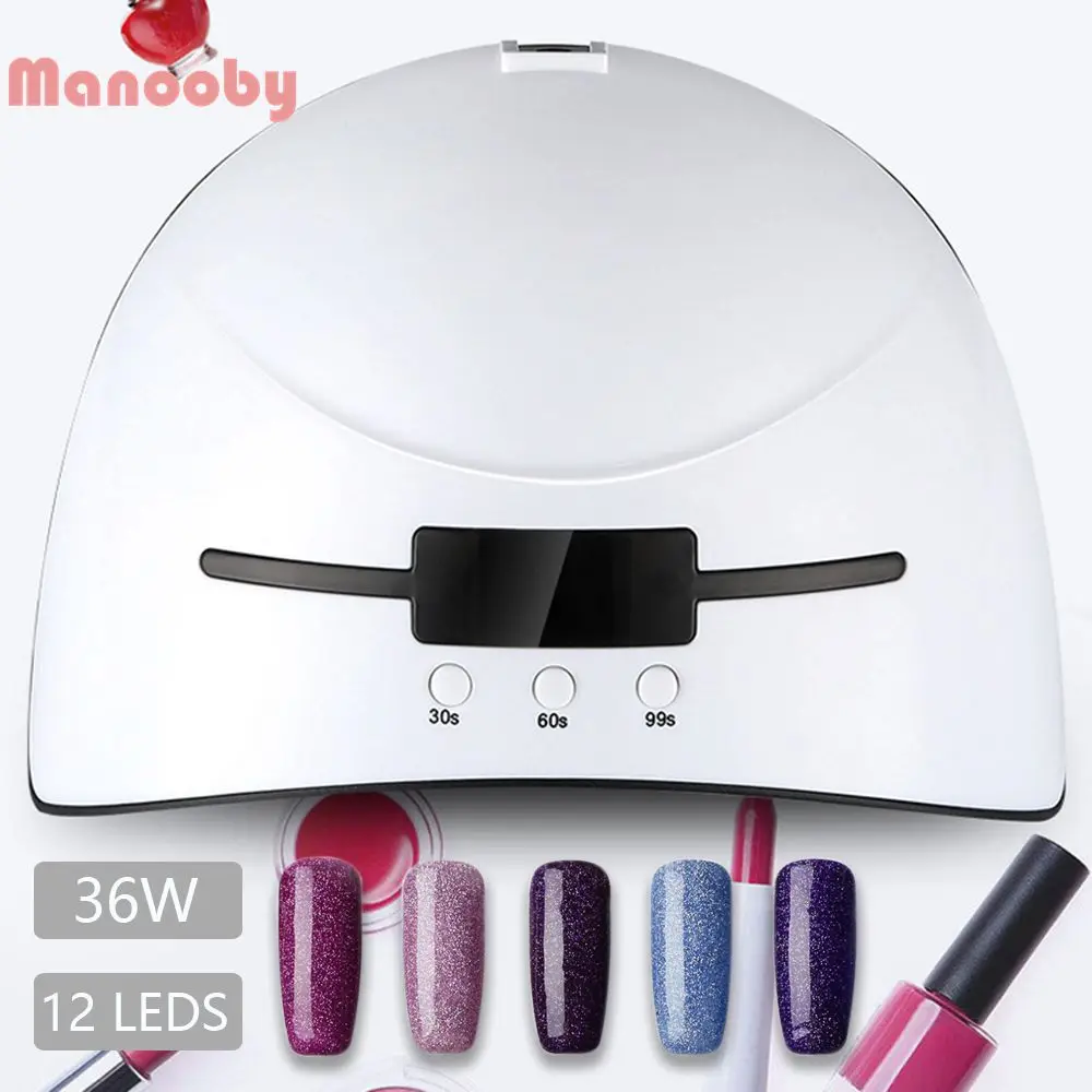 Manooby новая 36 Вт УФ лампа для ногтей сушилка всех типов гель USB портативный 12