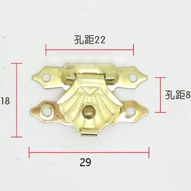 4000pcs 29*18mm Agraffe Lock Horns Bronze Gold Buckle Wooden Gifts Box Packing Clasp Latch Hook Small Drawer Door Fixture