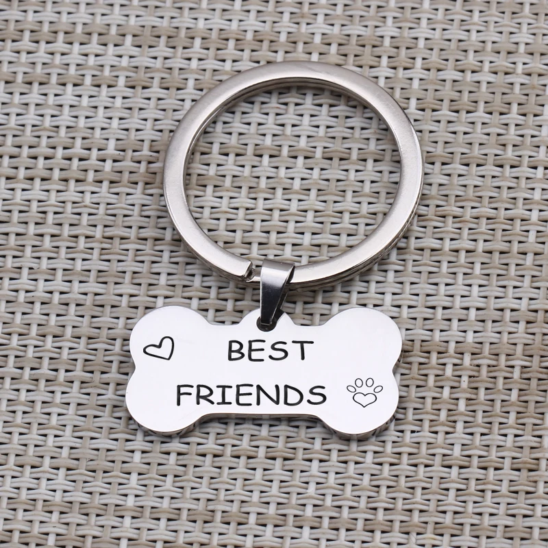 Брелок для ключей Best Friends подарок 1 шт. брелок в форме костяной формы собак и