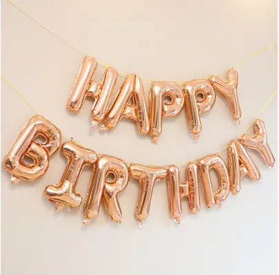 15pcs/set 32inch Happy 18 30 50 Birthday Foil Number Balloons 16inch Alphabet Letters Balloon Rose Gold Birthday Party Decoratio